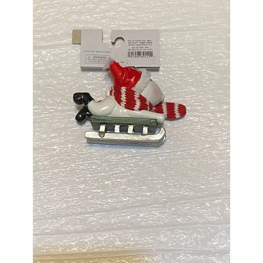 Target BULLSEYE Dog Ornament 2022 Sledding Dog Mascot Wondershop NWT